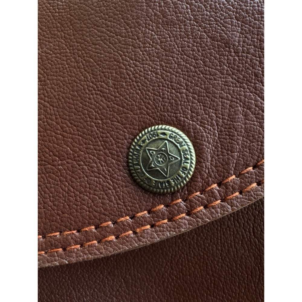 Rustic Town Brown Leather Crossbody Satchel Bag Renaissance Faire 13x11” NWOT - Picture 3 of 6